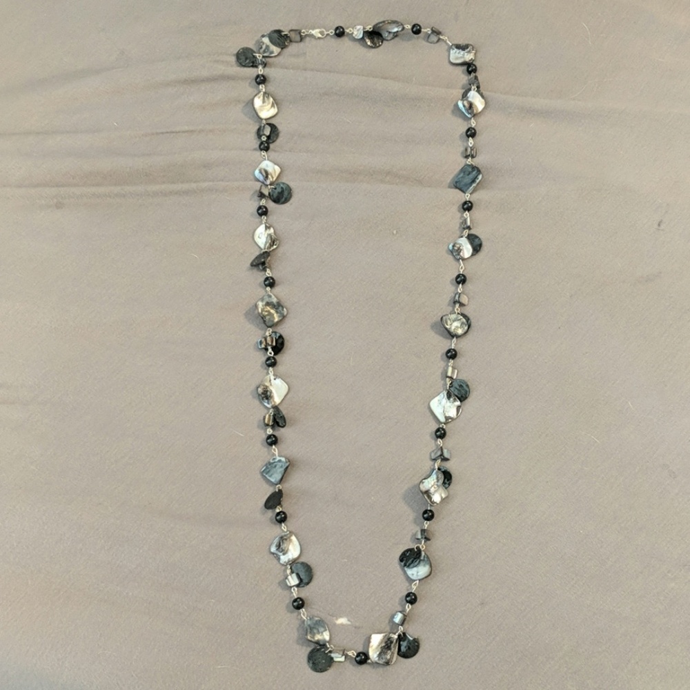 Gray and Black Stone Necklace